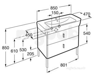 Roca Furniture and Vanity Basins -  Senso Square 20 850mm Basin Unit White