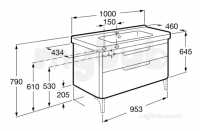Roca Furniture and Vanity Basins -  Dama-n 1000mm 2 Draw Base Unt Light Wood