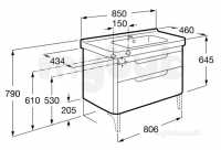 Roca Furniture and Vanity Basins -  Dama-n 850mm 2 Draw Base Unit Light Wood