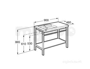 Roca Furniture and Vanity Basins -  Prisma 900mm Metal Structure Unit