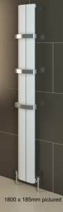 Eastbrook Towel Rails -  Berlini 1800 X 185 Aluminium Radiator Matt White 86.0107