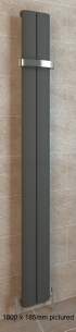 Eastbrook Towel Rails -  Berlini 1800 X 185 Aluminium Radiator Matt Anthracite 86.0108