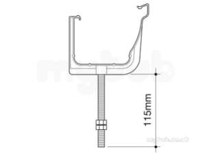 Osma Above Ground Drainage -  8t894w White 111mm Bow And Pin R And F Brackets