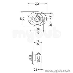 Armitage Shanks Commercial Brassware -  Armitage Shanks Nuastyle S7815 Conc Thrm Shower Valve Cp