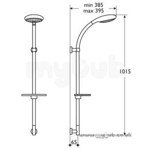 Ideal Standard Showers -  Ideal Standard M/shadow L6808 Frc S/f Fixed Riser Cp