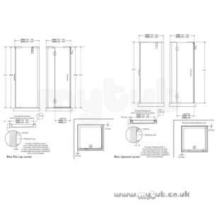 Bliss Shower Enclosures -  Armitage Shanks Bliss L9160 800mm Right Hand Cnr E/sure Clr/slv