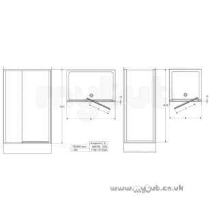 Trevi Shower Enclosures -  Armitage Shanks Tribune L8160 900 Side Panel Clr/p Slv