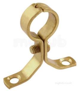 Single Pipe Rings and Backplates M10 -  22mm Brass Screw-on Bracket Each