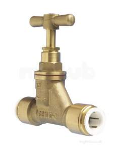 John Guest Speedfit Pipe and Fittings -  Speedfit 15mm Brass Stop Valve 15bsc