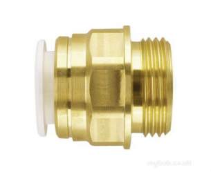 John Guest Speedfit Pipe and Fittings -  Speedfit 15mm X 1/2 Inch Bsp Brass Male Coupler Mw011504n