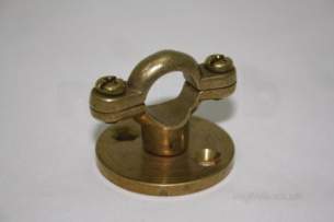 Single Pipe Rings and Backplates M10 -  Euro 28mm Cast Brass Wall Bracket