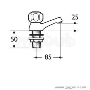 Armitage Shanks Domestic Brassware -  Armitage Shanks Fairline S7060 3/4 Inch Bath Pillars A/hds