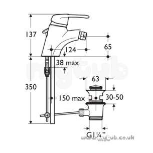 Ideal Standard Brassware -  Ideal Standard Idyll Two A2795aa One Tap Hole Single Lvr Bidet Mixer