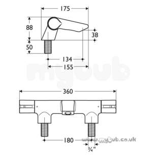 Ideal Standard Active A4053 Two Tap Holes Bath Filler Cp