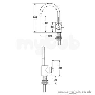 Ideal Standard Brassware -  Ideal Standard Silver E0067 Mono S/l Basin Mixer And Puw Cp