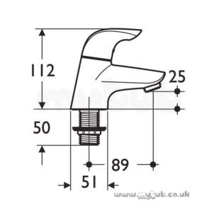 Ideal Standard Brassware -  Ideal Standard Ceraplan New B7885 3/4 Inch Bath Pillar Taps