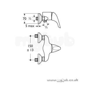 Ideal Standard Brassware -  Ideal Standard Ceraplan New B3699 Single Lvr Exp Shower Mixer