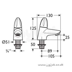 Ideal Standard Brassware -  Ideal Standard Ceraplan Duo B8257 Bath Pillars Cp