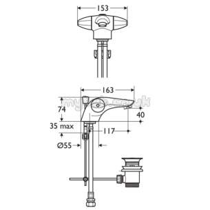 Ideal Standard Brassware -  Ideal Standard Ceraplan Disc B8242 Basin Mono/puw Chrome Plated Special