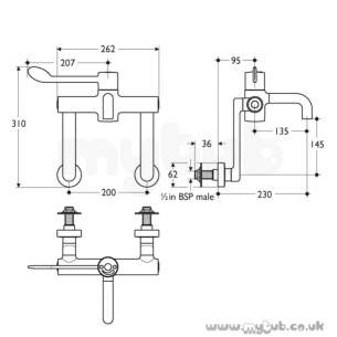 Armitage Shanks Commercial Brassware -  Armitage Shanks Markwik S8243aa Seq Therm Swan Neck Mixer