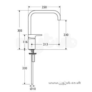 Ideal Standard Brassware -  Ideal Standard Active B8084 Mono Sink Mixer High Spout