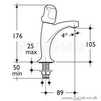 Armitage Shanks Domestic Brassware -  Armitage Shanks Sandringham S7929 Hi Neck Sink Pillar Taps Cp