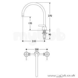 Ideal Standard Brassware -  Ideal Standard Silver E0078 3th Kitchen Mixer Cp