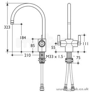 Ideal Standard Brassware -  Ideal Standard Silver E0084 D/c Sf Mono Kitchen Mixer Cp