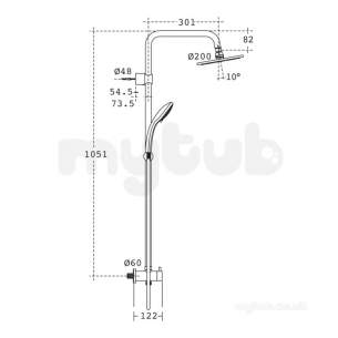 Ideal Standard Showers -  Ideal Standard Rain Dual Shower Kit M1 For Exp Shower