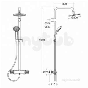 Ideal Standard Showers -  Ideal Standard Ctherm100 Dual Shower Kit S3 And 200mm Rain