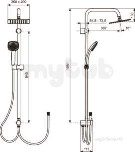 Ideal Standard Showers -  Ideal Standard Cube Dual Fixed Riser And Handset For Evs