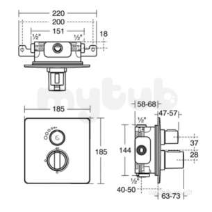 Ideal Standard Showers -  Ideal Standard Easybox Bi Therm Shower With Sq Faceplate