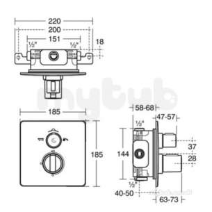 Ideal Standard Showers -  Ideal Standard Easybox Bi Therm Bsm With Sq Faceplate