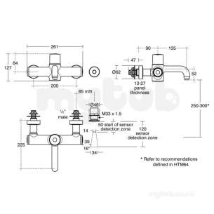 Armitage Shanks Commercial Brassware -  Armitage Shanks Markwik 21 Th Pm Timeflo Arm Bioguard Out