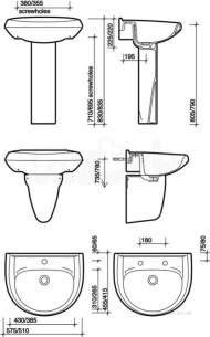 Twyford Mid Market Ware -  Twyford Omni Full Pedestal Gr4910wh