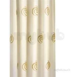 Croydex Shower Curtains and Rails -  Gold Swirls Textile Shower Curtain Af553817