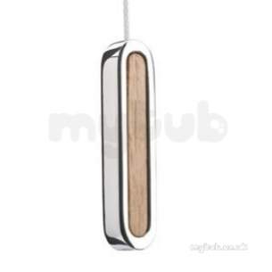 Croydex Bathroom Accessories -  Croydex Wood Oval Light Pull Chrome