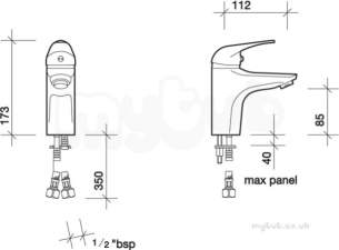 Twyfords Contemporary Brassware -  Aquations Premiere Sl Bath Filler Aq5156cp