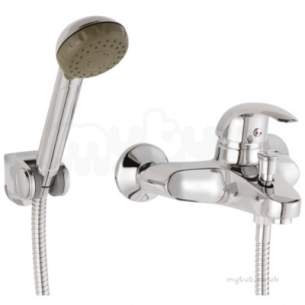 Twyfords Contemporary Brassware -  Aquations Premier Wall Mounted 2 Tap Bath Shower Mixer Aq5768cp