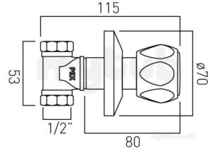 Vado Brassware -  Conc Stop Val Single 1/2 Inch W/mtd Plus Cold Indice