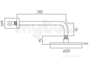 Vado Brassware -  Round Aerated Shower Head 200mm With