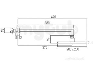 Vado Brassware -  Square Aerated Shower Head 200mm X 200mm Wth