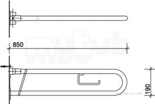 Twyfords Commercial Sanitaryware -  Avalon Hinged Support Rail With T/roll Holder -white Av4910wh