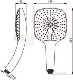 Ideal Standard Showers -  Ideal Standard Idealrain Cube Xl3 Handspray 3f 130mm