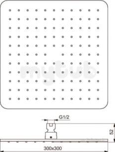 Ideal Standard Showers -  Ideal Standard Idealrain Cube L1 Rainshower 300mm