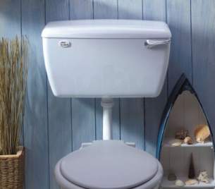 Thomas Dudley Cisterns -  White Tri-shell Low Level Cistern With Bottom Supply Outlet In White