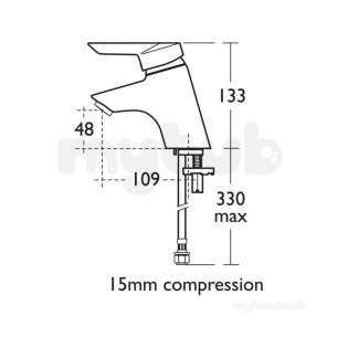 Armitage Shanks Commercial Sanitaryware -  Armitage Shanks Piccolo 21 Basin Mixer Flex Tails Chain