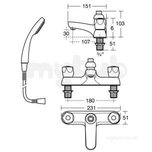 Armitage Shanks Commercial Brassware -  Armitage Shanks Category 3 Hose Retaining Bracket