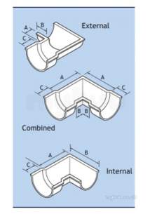 Alumasc Rainwater Products -  Pln 4.5 Inch X 90d Bhr Ext Angle Left Hand Bhr5/311