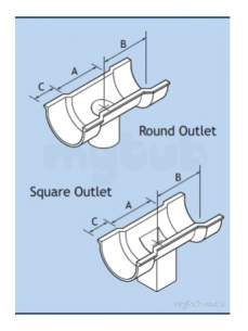 Alumasc Rainwater Products -  Pln 4.5 Inch X2.5 Inch Bhr O/let Dbl Skt Bhr5/304